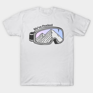 Sunset Mountain Ski Goggles | We've Peaked T-Shirt